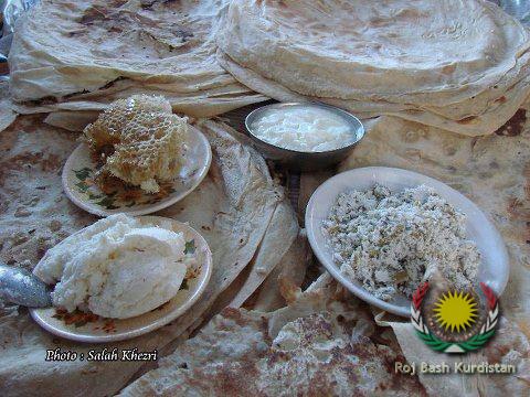 Kurdish bread and Mast (yogurt)