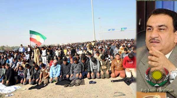 Iraqi sunnies protest against Maleki wave kurdistan flag